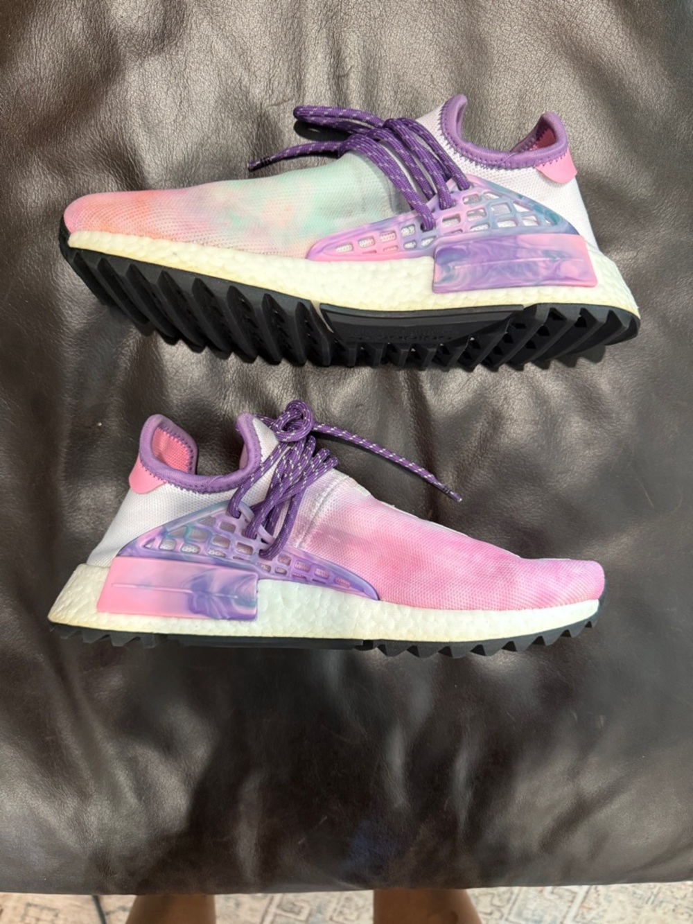 adidas Human Race NMD Pharrell Holi Festival Pink Glow AC7362 Size 8M OG All - Picture 3 of 11